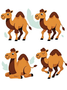 骆驼姿态插画