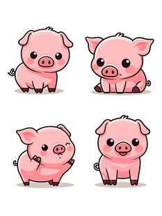 可爱小猪卡通形象集合