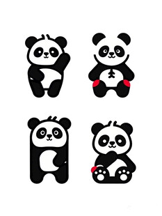 可爱熊猫卡通形象集合