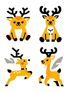 可爱小鹿卡通形象集合