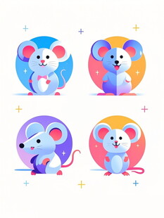 可爱卡通小老鼠图案集合