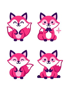 可爱狐狸卡通形象集合