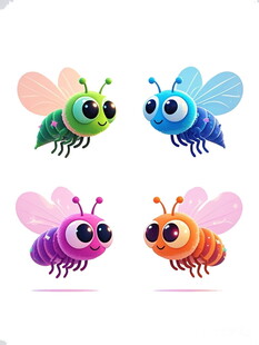 可爱多彩卡通蜜蜂形象