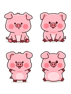 可爱四小猪卡通形象