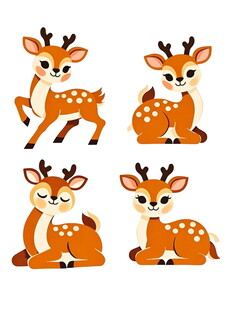 可爱小鹿卡通形象集合