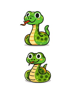 可爱卡通蛇形象设计