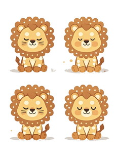 可爱卡通狮子形象集合