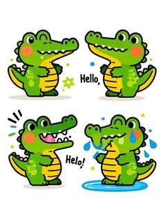 可爱鳄鱼表情包