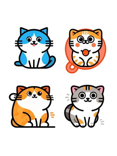 可爱猫咪卡通形象集合