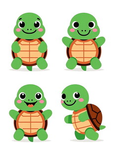 可爱卡通小乌龟形象集合