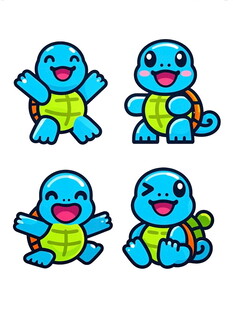 可爱卡通小海龟形象