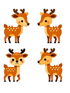 可爱小鹿卡通形象集合