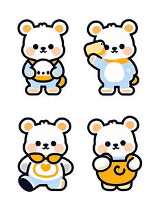 可爱小熊卡通形象集合