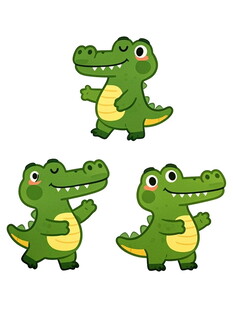 可爱卡通小鳄鱼形象集合