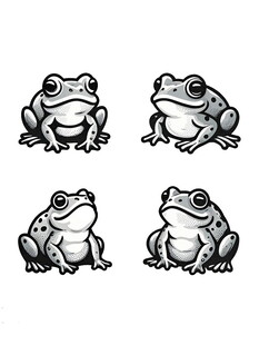 四只青蛙简笔画形象