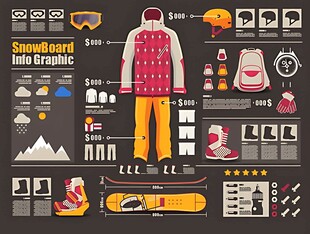 户外服饰装备图标集合