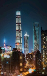 上海璀璨夜景摩天大楼