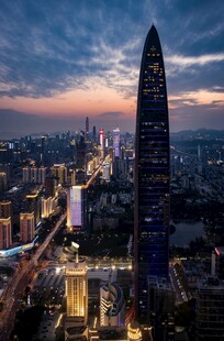 深圳地标夜景璀璨都市风