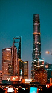 上海璀璨夜景摩天大楼