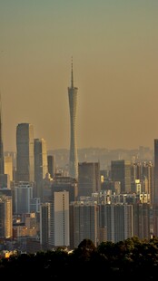 黄昏下的繁华都市天际线