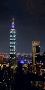 台北夜景璀璨摩天大楼