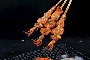 美味烤鱿鱼串