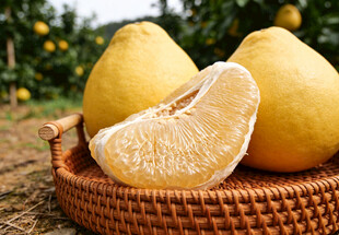 竹篮里的黄肉柚子