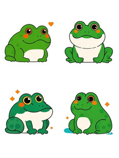 可爱青蛙表情包集合