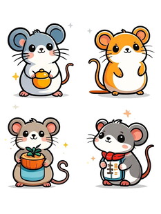 可爱小老鼠卡通形象集合