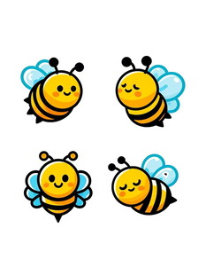 可爱卡通小蜜蜂图案