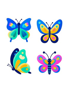 多彩蝴蝶图案设计素材