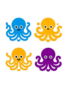 多彩章鱼卡通形象