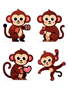 可爱小猴卡通形象集合