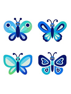 多彩蝴蝶图案设计元素