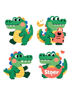 可爱鳄鱼卡通形象集合