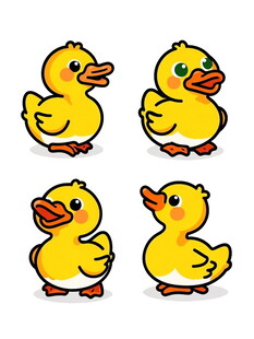 可爱小黄鸭卡通形象集合