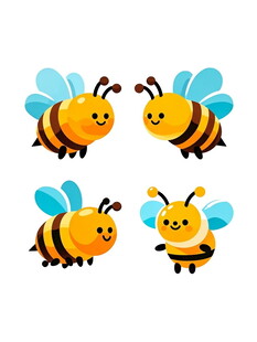 可爱卡通蜜蜂形象集合