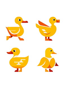 可爱小黄鸭卡通形象集合