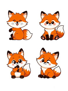 可爱狐狸卡通形象集合