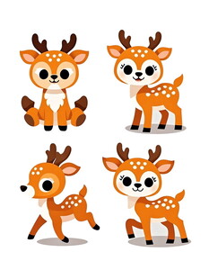 可爱小鹿卡通形象集合