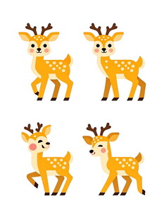 可爱小鹿卡通形象集合