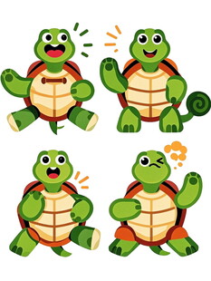 可爱乌龟卡通表情集合