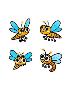 可爱卡通蜜蜂形象集合