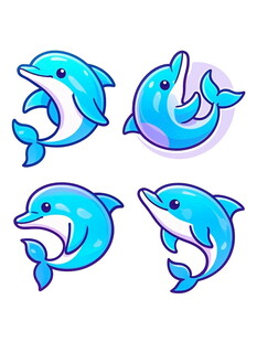 可爱海豚图案设计