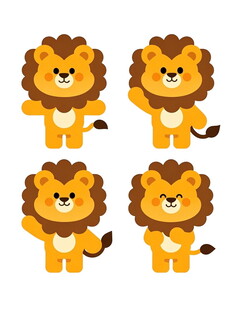 可爱卡通狮子形象集合