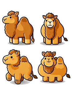 可爱卡通骆驼形象集合