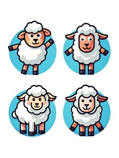 可爱卡通绵羊表情集合
