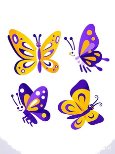 多彩蝴蝶图案设计素材