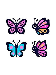 多彩蝴蝶装饰图案