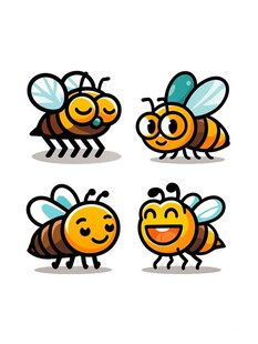 可爱卡通蜜蜂形象集合